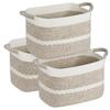 AivaToba 3 Pack Storage Basket: Toy Cotton Rope Box with Handles - Decorative Box for Clothes, Blankets, Toys, Books view 1
