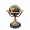 10" Brass World Map Globe, Handcrafted, Antique Finish, Table Top Decorative, Engraved Armillary, Gift view 1