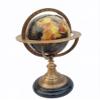 10" Brass World Map Globe, Handcrafted, Antique Finish, Table Top Decorative, Engraved Armillary, Gift view 2