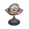 Brass Armillary Sphere Globe with Zodiac Engraving, 12" Height, 5" Globe Diameter, Wooden Base view 1