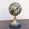 Brass Armillary Sphere Globe with Zodiac Engraving, 12" Height, 5" Globe Diameter, Wooden Base view 2
