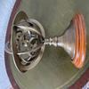 Brass Celestial Globe Armillary Sphere on Wooden Base, Maritime Nautical Table Decor view 3