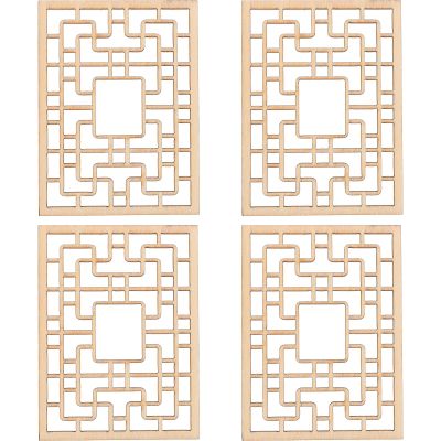 LUOZZY 20pcs Chinese Style Miniature Wooden Window Model Dollhouse Furniture Decoration DIY Crafting Mini House Accessories Sand Table Ornaments