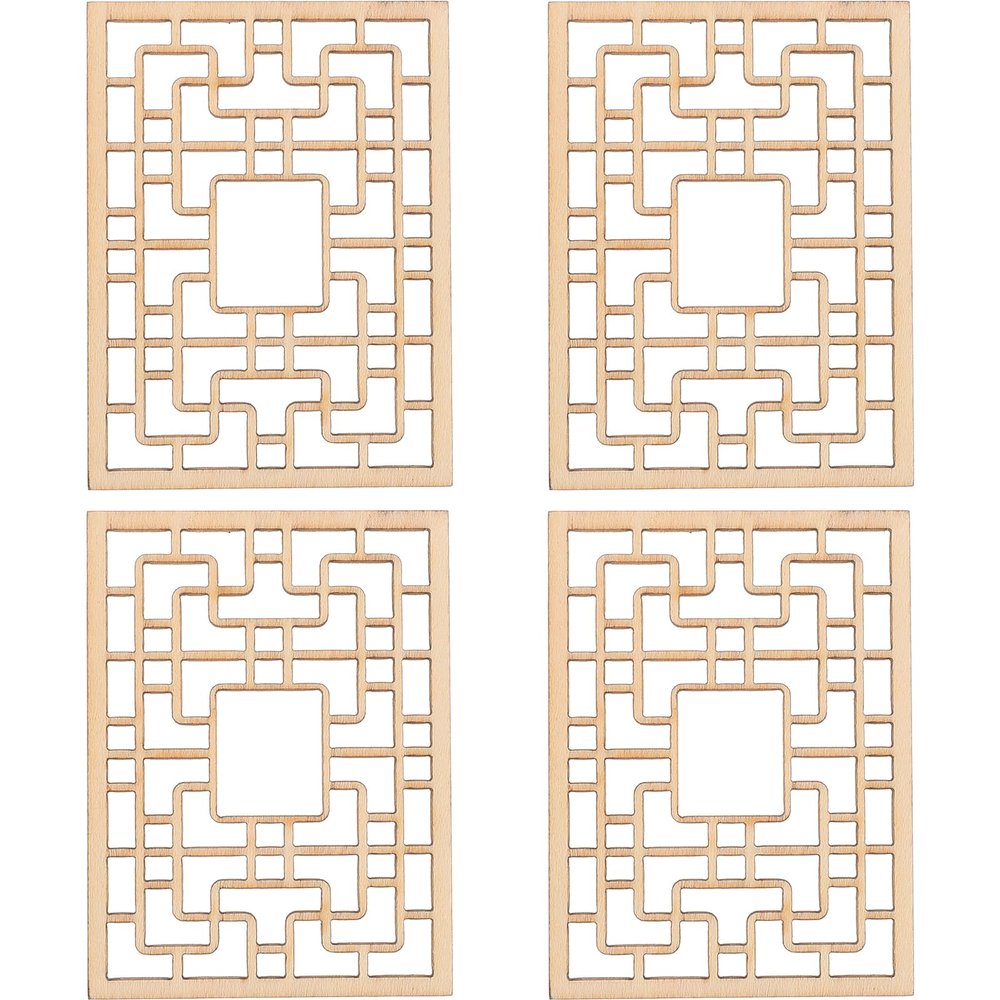 LUOZZY 20pcs Chinese Style Miniature Wooden Window Model Dollhouse Furniture Decoration DIY Crafting Mini House Accessories Sand Table Ornaments