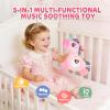 PLSFSS Baby Musical Activity Soft Toys with Sound & Light, Sensory Toys for Infant Developmental with Teether, Rattle and Textures, Soft Plush Toy for Newborn Gift 6 to 12 Months (Pink Unicorn) view 2