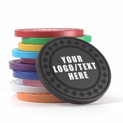 100 Personalized Plastic Diamond Chips, Print Your Image and Text, Tokens for Casino Player, Board Game, Late Night Poker Game, Party, Bar, Golf Ball Markers, Business Cards, Redemption (Black)