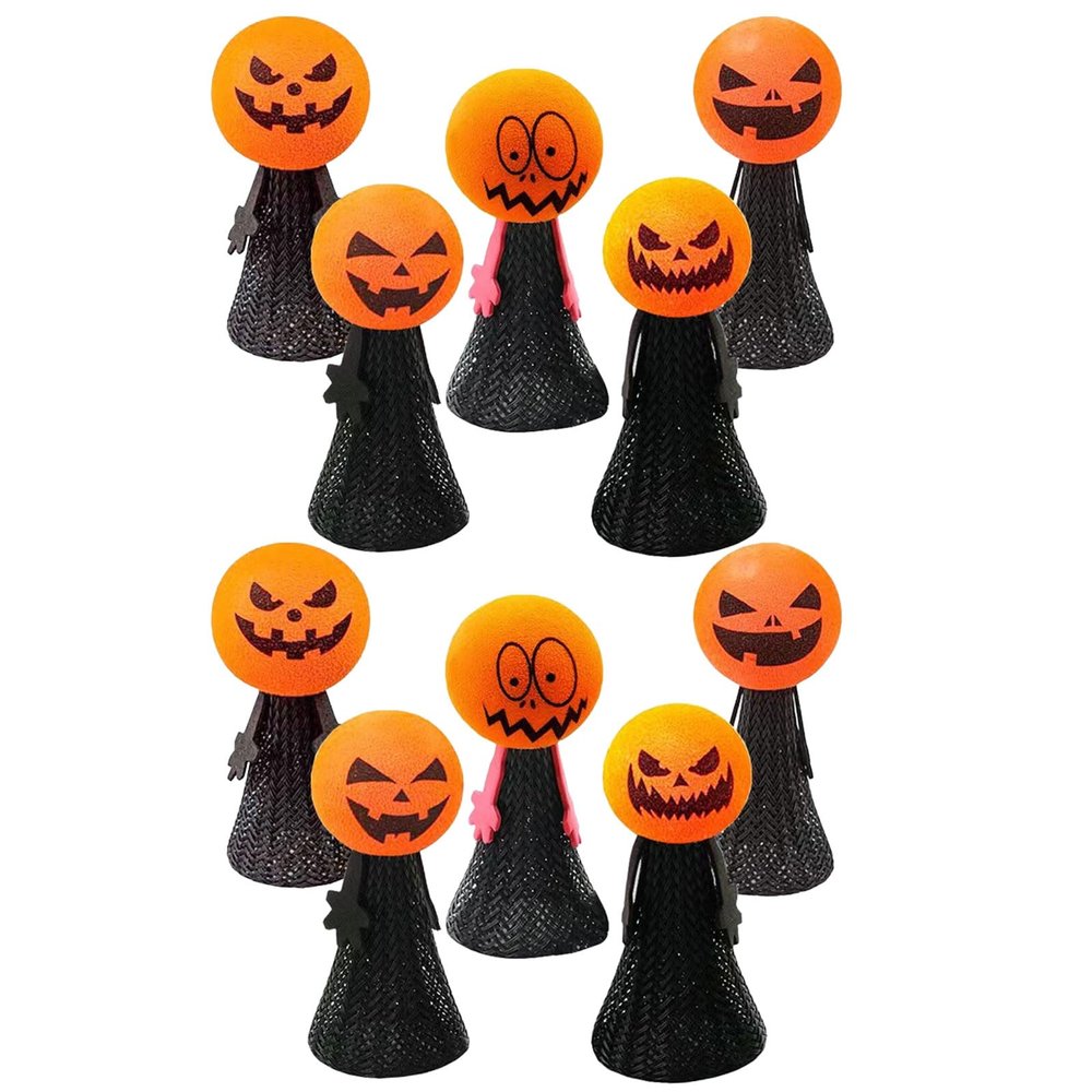 10pcs Funny Bouncing Jumping Pumpkins Spring Birthday Party Decor For Kids Toy Finger Halloween Toy Decoration
