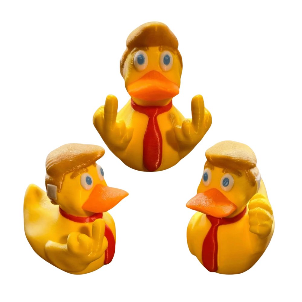 2025 Double Middle Finger Duck with Ear Bandaid, Donald Trump Duck, Trump Ducks for Jeeps, Fist Trump Ducks Funny Gifts Toys for Party Favors (Fist Trump) (Fist Duck)