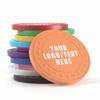 100 Personalized Plastic Diamond Chips, Print Your Image and Text, Tokens for Casino Player, Board Game, Late Night Poker Game, Party, Bar, Golf Ball Markers, Business Cards, Redemption (Orange) view 1