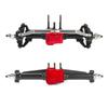 1 Set Metal Front and Rear Complete Axles for 1/18 RC Car Crawler TRX4M Defender Bronco K10 Chassis Upgrade Parts (Red Black) view 1