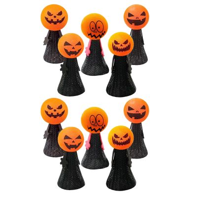 10pcs Funny Bouncing Jumping Pumpkins Spring Birthday Party Decor For Kids Toy Finger Halloween Toy Decoration