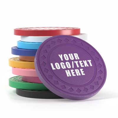 100 Personalized Plastic Diamond Chips, Print Your Image and Text, Tokens for Casino Player, Board Game, Late Night Poker Game, Party, Bar, Golf Ball Markers, Business Cards, Redemption (Purple)