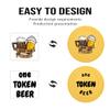 100 Personalized Plastic Diamond Chips, Print Your Image and Text, Tokens for Casino Player, Board Game, Late Night Poker Game, Party, Bar, Golf Ball Markers, Business Cards, Redemption (White) view 4