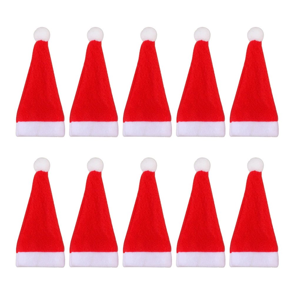 10pcs Tableware Holder Christmas Santa Hats Fork Tableware Holder Dinner Table Decorations Kitchen Accessories