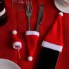 10pcs Tableware Holder Christmas Santa Hats Fork Tableware Holder Dinner Table Decorations Kitchen Accessories view 2