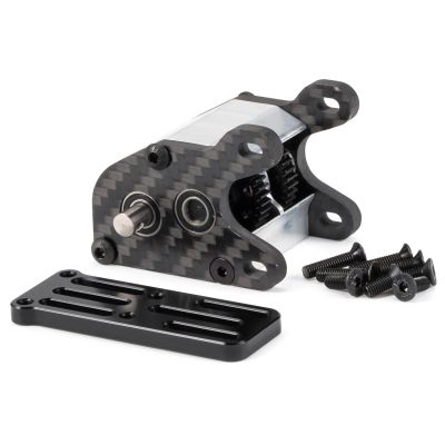 Ultralight Dual Motor Transmission Dig Overdrive Gearbox with Slipper Pad for 1/10 RC Crawler Sporty Cheater Rigs (Silver)