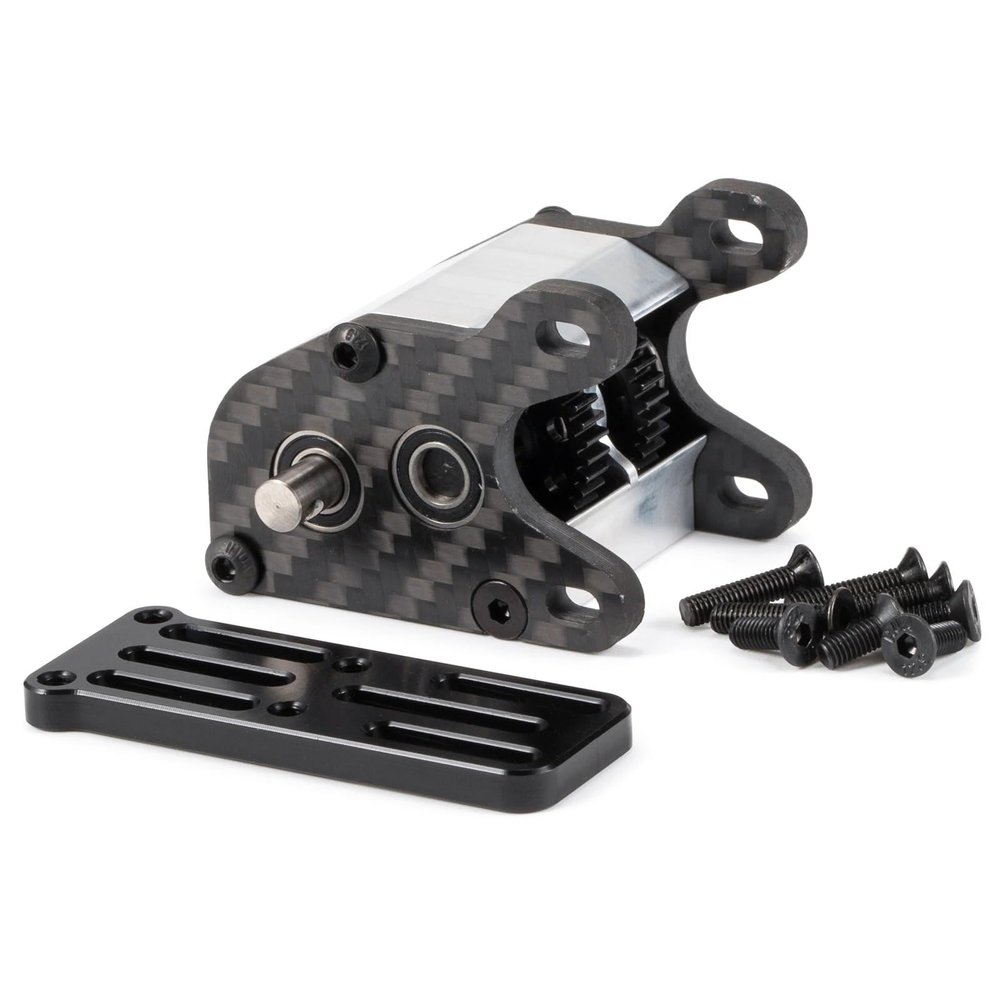 Ultralight Dual Motor Transmission Dig Overdrive Gearbox with Slipper Pad for 1/10 RC Crawler Sporty Cheater Rigs (Silver)