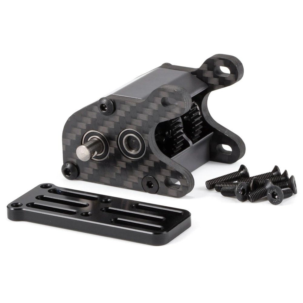 Ultralight Dual Motor Transmission Dig Overdrive Gearbox with Slipper Pad for 1/10 RC Crawler Sporty Cheater Rigs (Gray)