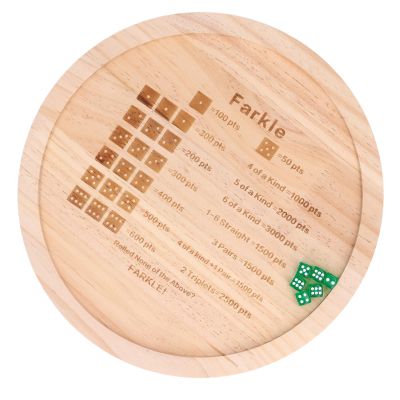 Dice Tray,Wooden Dice Rolling Tray,Round Wood Dice Board,Improve Math Skills Wooden Classic Dice Game Tray for Family Game (Round 30cm)