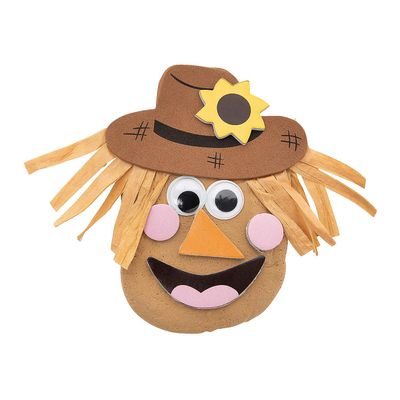 Fun Express 4 3/4" x 4" Air Dry Clay Harvest Scarecrow Craft Kit - Makes 12