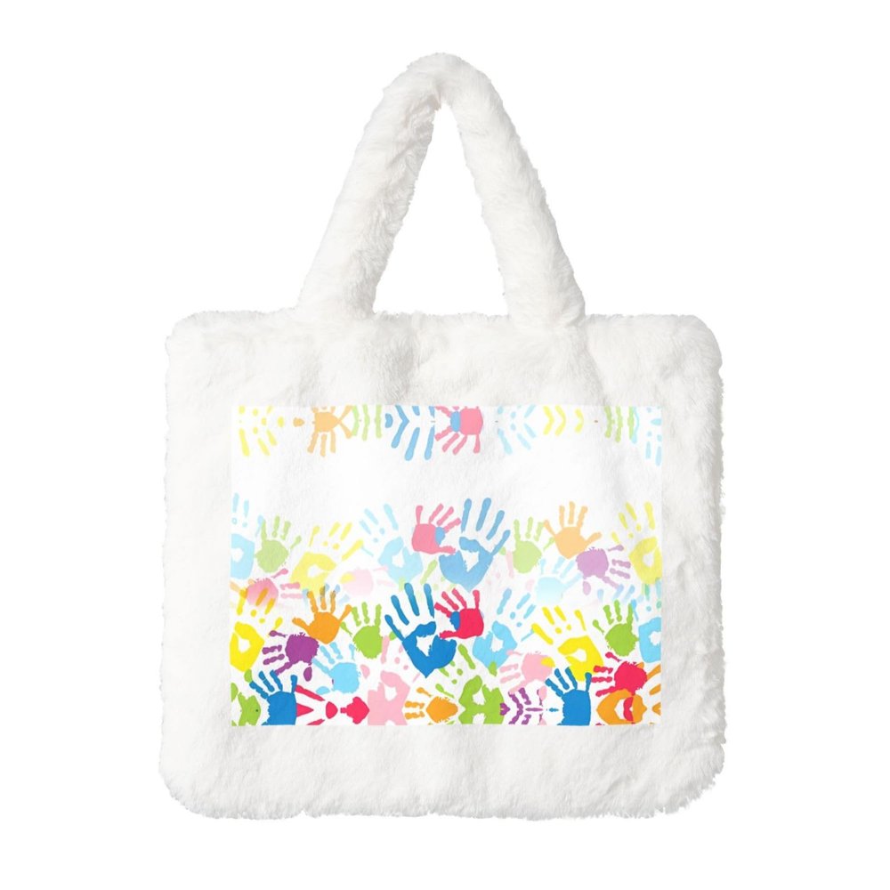 Kids Hand Print Plush Handbag for Women - Perfect for Keys, Lipstick, and More - Ideal Gift for Christmas, Valentine's Day