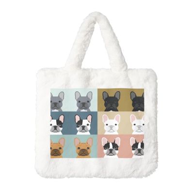 french bulldog Plush Ladies Handbag  Autumn and Winter, Large Capacity Wallet Purse, Versatile Accessory and Perfect Gift