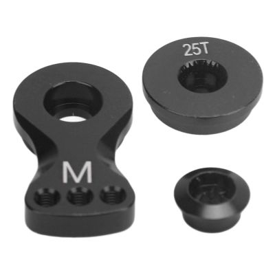 25T Servo Saver Arm Aluminum Alloy Replacement for 1/10 RC Cars Universal Servo Arm with 29.5mm Length (Black)