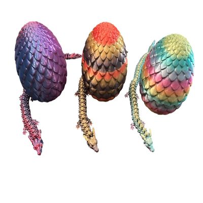 3D Printed Dragon in Eggs 12in Articulated Dragon Crystal Dragon Fidget Toy with Dragon Eggs Flexible Executive Desk Toys Home Office Decor