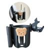 360 Degree Rotating Pushchair Water Cup Holder with Phone Holder Bottle Holders Bear Pattern Wheelchair Drinks Bracket view 2