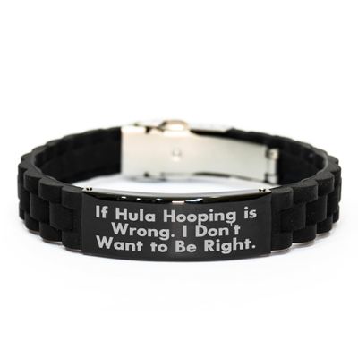 Encouraging Hula Hooping Is My Love Language Funny Glide lock Clasp Black Stainless Steel Silicone Hula Hooping Gifts for Friends and Family on Christmas