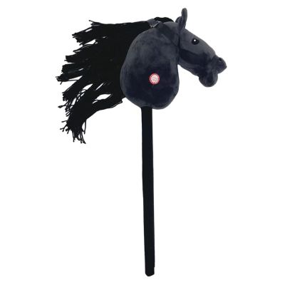 ToysCentral Basics Sound Plush Stick Horse for Riding Fun, Black A
