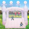AKSPORT Inflatable Bounce House,White Castle Bounce House for Kids 3-6 Indoor & Outdoor Inflatable Bouncer House with Slide & Air Blower & Balloons for Kids Birthday Party,Wedding Party view 2