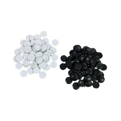 100x Go Board Game Chess Pieces Melamine Stones Strategy Game Classic Black and White Flat Beads Board Game for Adults Family, 1.8cm
