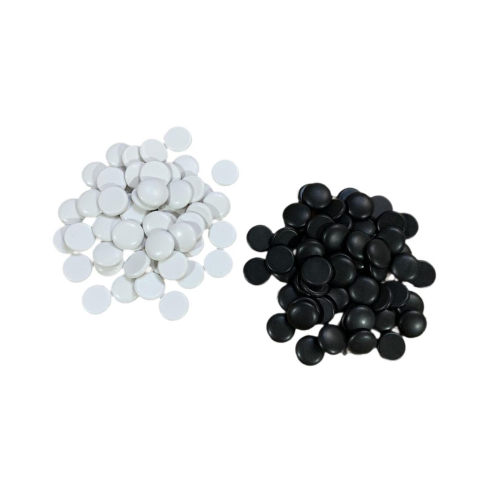 100x Go Board Game Chess Pieces Melamine Stones Strategy Game Classic Black and White Flat Beads Board Game for Adults Family, 1.8cm