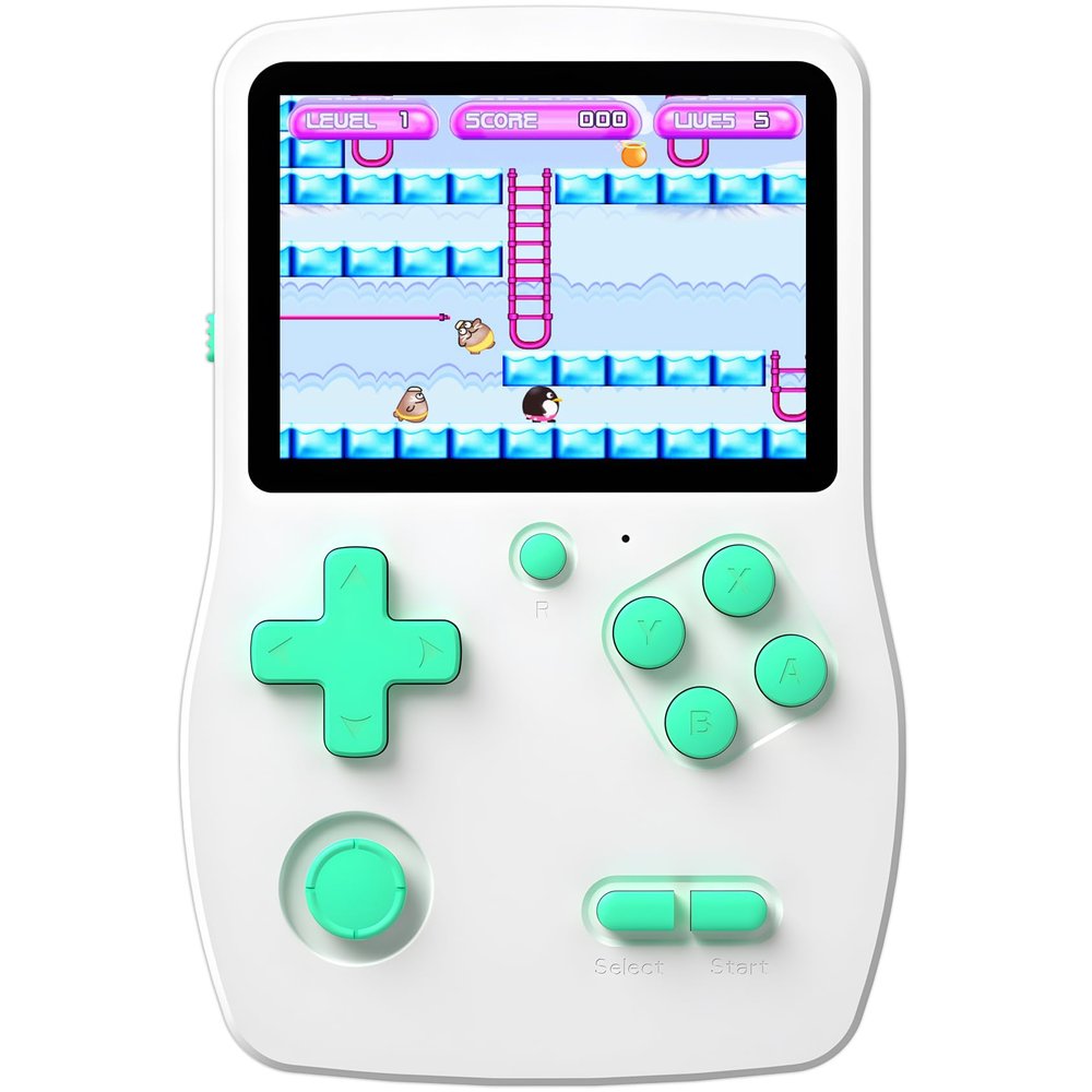 32 Bit Handheld Games for Kids Preloaded 139 Video Games, Portable Video Gaming Player with 3.0" IPS Screen and Rechargeable Battery, Mini Travel Games Electronic Gifts Toys for Boys Girls, White