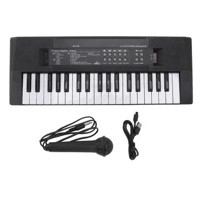 37 Key Piano Keyboard, Kids Beginner Electronic Piano with Microphone, Music Toy for 3-5 Year Old Boys Girls, USB Powered, Portable and Lightweight