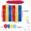 24Pcs Cartoon Hedgeho Birthday Party Decorations, Red Blue Yellow 3.3x8.2ft Tinsel Foil Fringe Curtains Banner and Balloons for Anime Theme Birthday Decorations Boys and Girls Party Supplies view 3