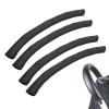 YWBL-WH Stroller Handle Cover PU Leather 4pcs Set, Stroller Handle Sleeve, Zipper Design, Providing Grip, Full Protection, with Easy Installation and Removal, for Most Strollers (Black) view 4