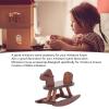 Miniature Wooden Horse, 1:12 Scale Doll House Rocking Horse Doll House Wooden Rocking Simulation Cockhorse for Accessory (Brown) view 4