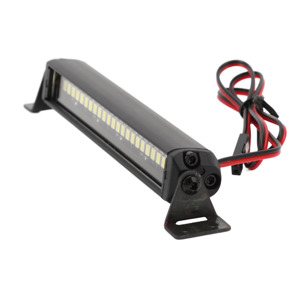 25LED Super Bright RC LED Light Bar for 1/10 RC Crawler Car, Aluminium Alloy Roof Lamp with Bracket for Axial SCX10, Dark Environment Night Running
