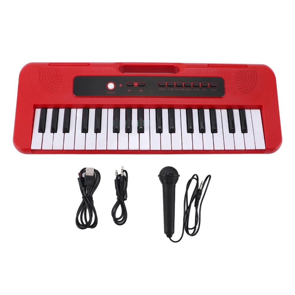 37 Keys Keyboard Piano, Kids Keyboards Piano with Microphone, for Boys Girls, 4 Tones, 4 Rhythms, 10 Demo Songs, Recording, USB, Headphone Jack, Educational Toys 3+