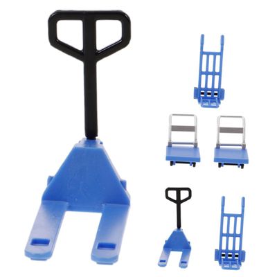 PHENOFICE 2sets Miniature Forklift and Platform Cart Dollhouse Construction Tool Models for Layouts Realistic Moving Tool Toys