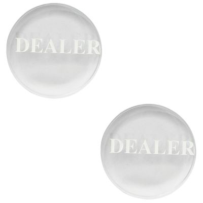 TOBBOMEY 2pcs Professional Poker Button Transparent Game Accessory for Easy Visibility at Tournaments and Card Wear-Resistant Design for Enhanced