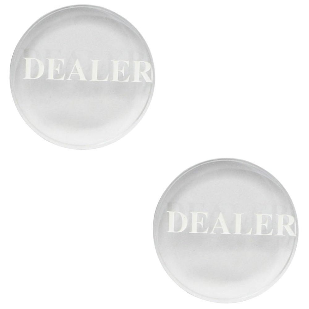TOBBOMEY 2pcs Professional Poker Button Transparent Game Accessory for Easy Visibility at Tournaments and Card Wear-Resistant Design for Enhanced