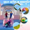 AKSPORT Inflatable Bounce House for KidsMacaron Bouncy Castle with Air Blower & Slide & Large Ball Pool for Birthday Party, Wedding, Gift, Indoor & Outdoor11.8FT*8.2FT*8.5FT view 4