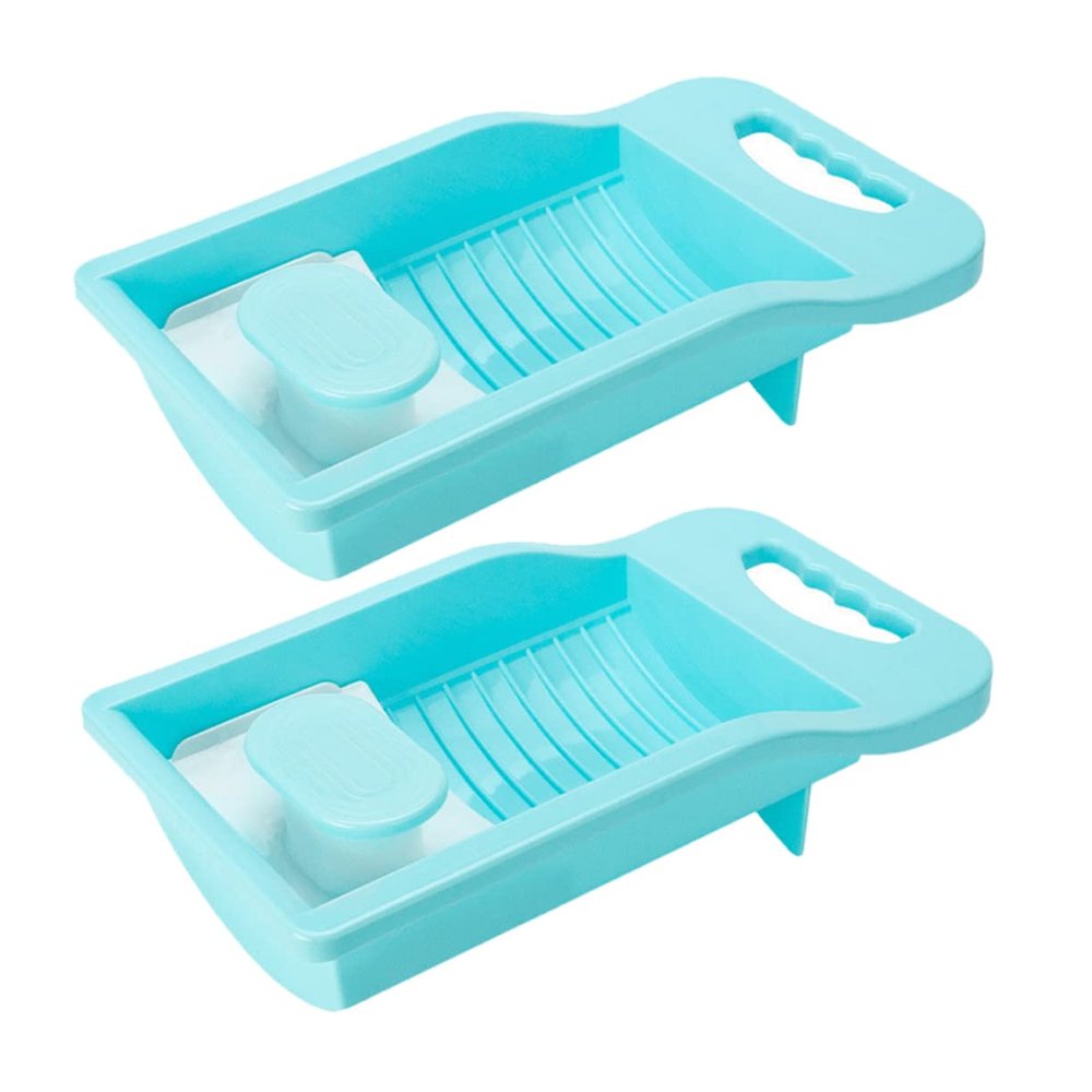 HOMOCONO 2pcs Washboard for Laundry Compact Hand Washing for Underwear Socks Durable Rubbing Surface for Enhanced Cleaning for Personal