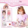 KTZCTPCA Princess Dress Up Game Set, Art Craft Kits for Kids, Princess Fantasy Diamond Art Kits, Paper Fantasy Makeup Activity Art Craft Kits, DIY Paper Art Craft Makeup Sticker Books (B) view 2