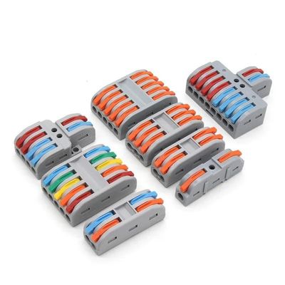 POWTAXBJGD Quick Wire Connectors Compact Splicing Wiring Cable Connection 0.08-4.0mm2 Push-in Conductor Terminal(PCT3-3,50pcs)