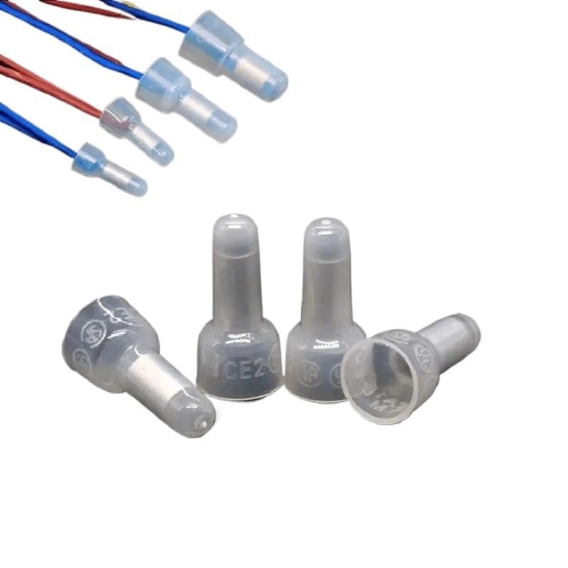 POWTAXBJGD 10~1000pcs CE Type CE-1 CE-2 CE-5 CE-8 Wire Terminal Pressure Line Nylon66 Closed End Cap Connector Car Cable Crimp Splice(CE-1,1000 Pieces)