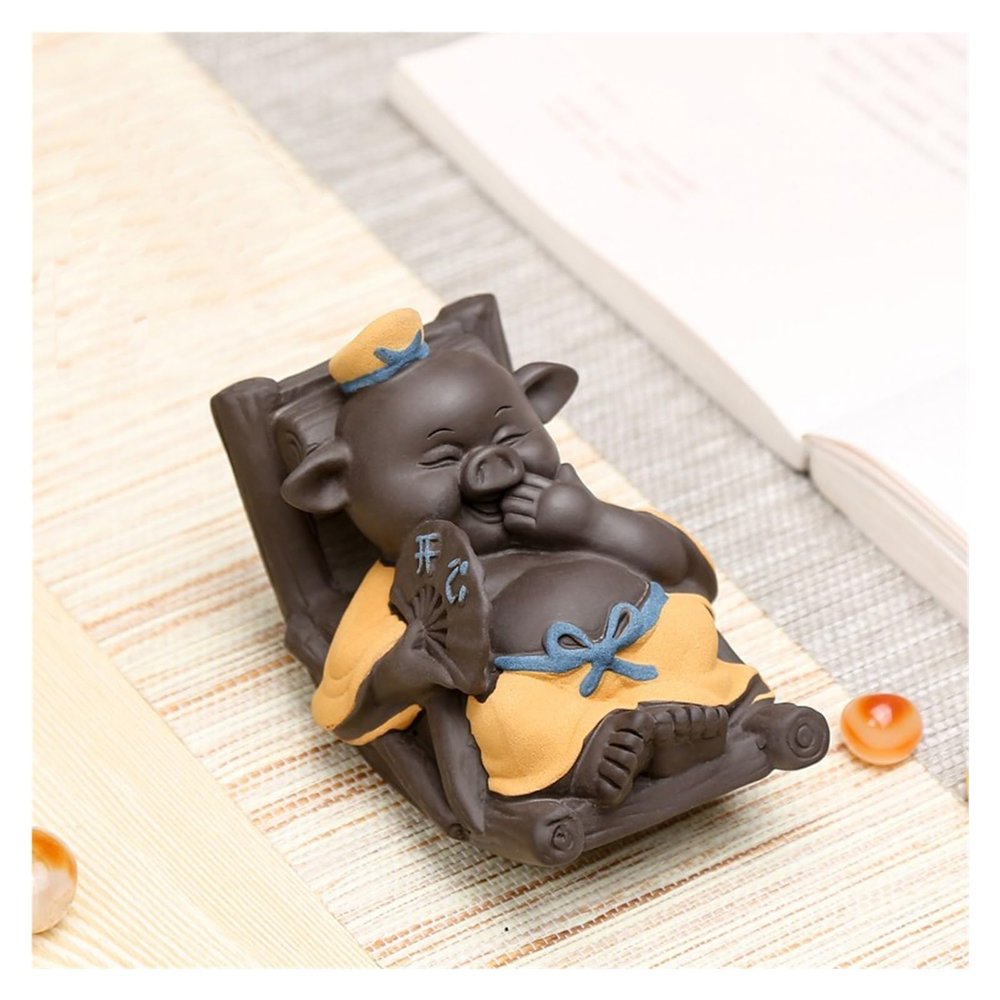 HIIALIUR Desktop Decoration Home Decor Creative Pig Zisha Tea Pet Zen Tea Set Tea Toy Ornaments Zen Coffee Table Decor Desk Accessories